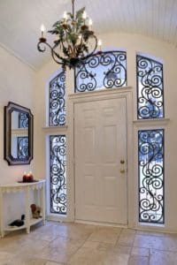faux iron front entrance