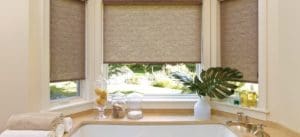Window treatments and more with brown roller shades