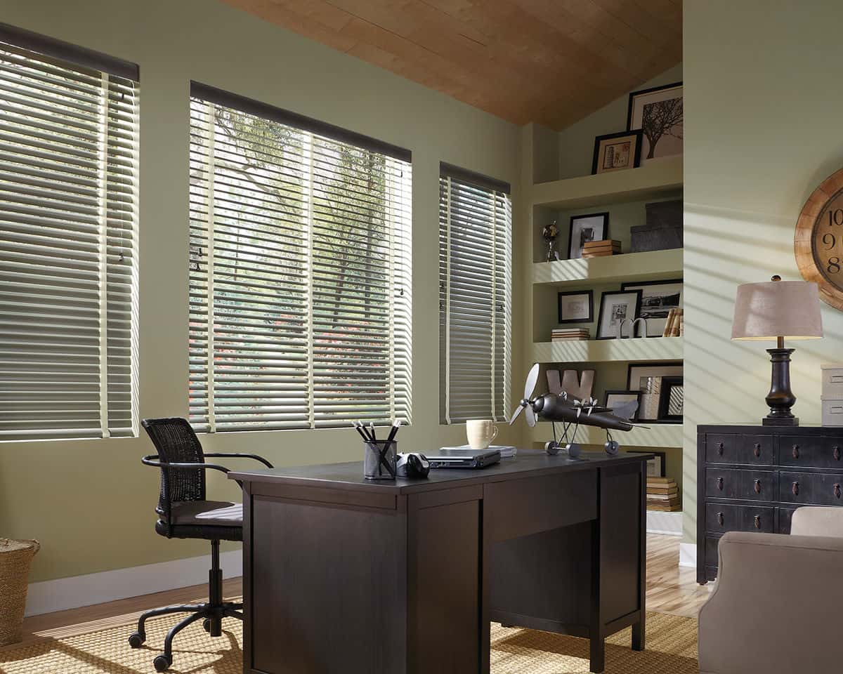 Aluminum window blinds in the office in St Louis MO