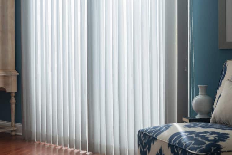 White vertical window blinds in St Louis MO