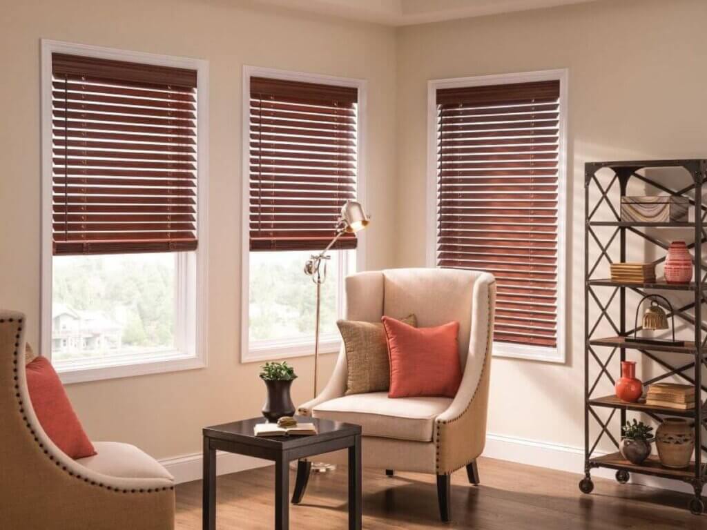 Graber Wood Blinds in Sitting Area (1)