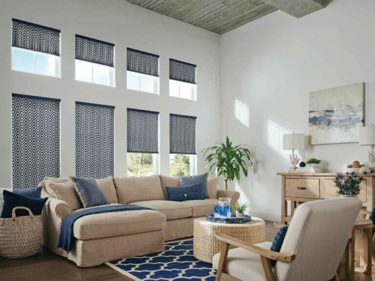 Pleated Shades Living Room (1)