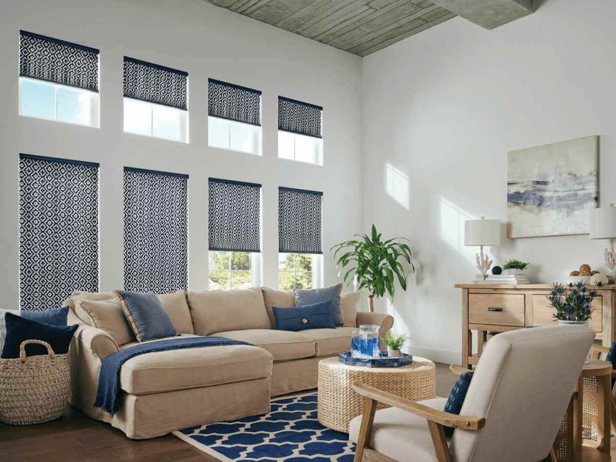 Pleated Shades Living Room (1)