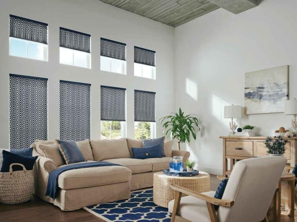 This is a picture of a pleated shades in a living room