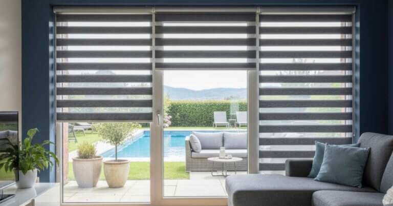 Zebra Shades in Patio Sliding Door