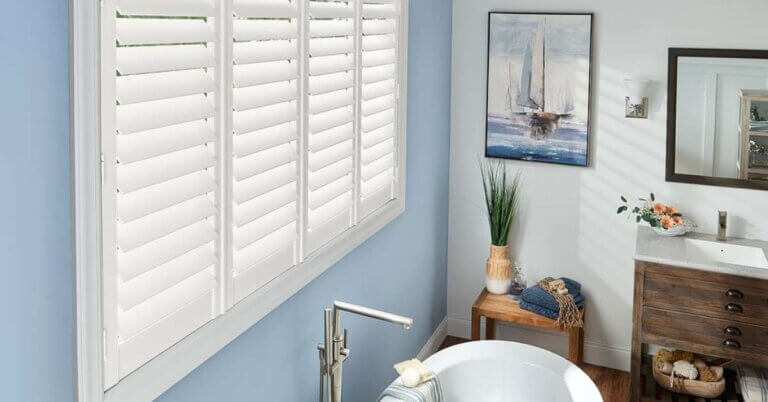 Composite shutters for bathroom windows