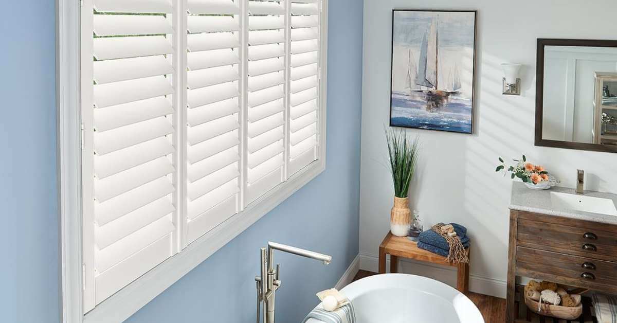 Composite shutters for bathroom windows